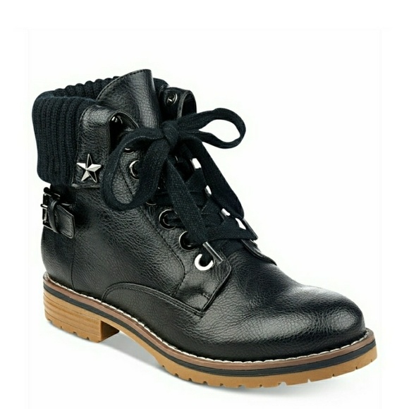 tommy jeans studs lace up boot
